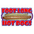 Signmission FOOT LONG HOT DOGS Decal footlong dog sign cart trailer stand sticker, D-DC-36-Foot Long Hotdog D-DC-36-Foot Long Hotdog